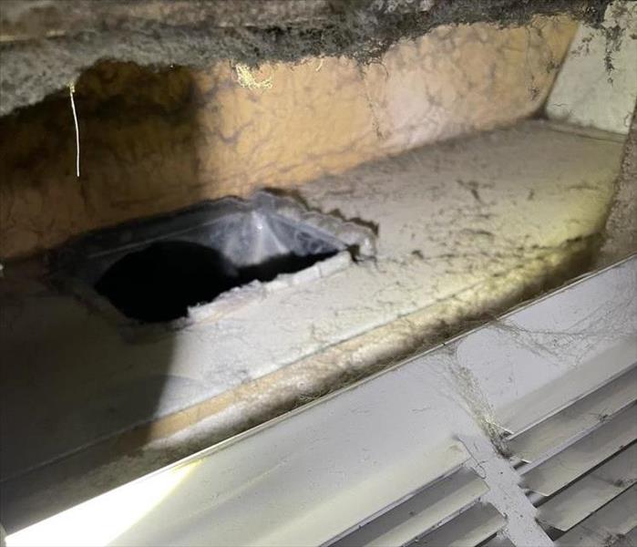 Dirt and debris in the HVAC Duct Vent