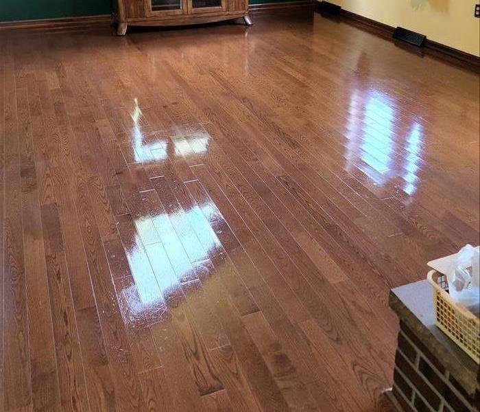 Shiny restored living room floor after a nicotine removal project in Reinholds PA