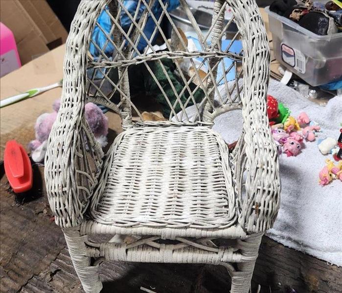 Cleaned wicker chair 